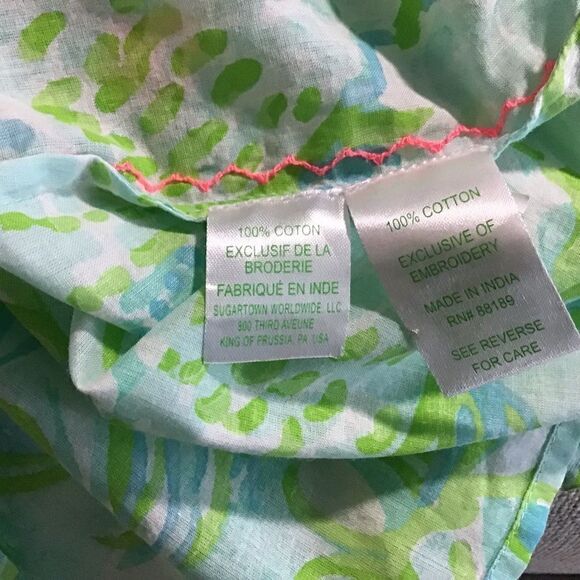 Lilly Pulitzer Cotton Embroidered Under the Sea Short Sleeve Blouse - Picture 11 of 11
